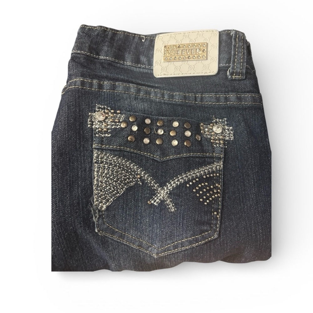 AtSteven Dark Blue Embellished women’s Jeans with Studded Back Pockets